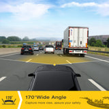 Dash Cam Front and Rear 1080P Full HD Car Camera,2.45 Inch Dash Camera with 64GB SD Card, Super Night Vision, Parking Mode, G-Sensor, Loop Recording, WDR