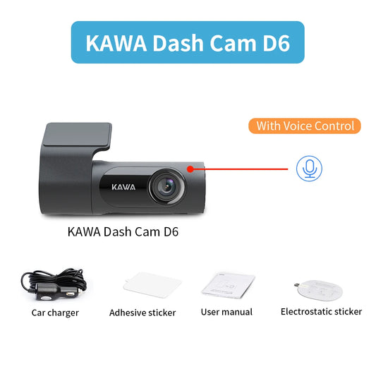 1440P  Car DVR D6 Dash Cam 2K Video Recorder Wifi/App/Voice Control Dash Camera WDR G Sensor Night Vision Hidden Dashcam