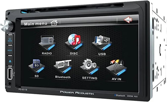 6.5" Double-Din In-Dash LCD Touchscreen DVD Receiver with Bluetooth | PD-651B