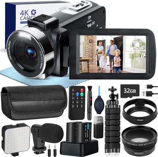 4K Video Camera Camcorder UHD 48MP Wifi IR Night Vision Vlogging Camera for Youtube