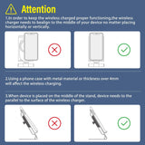 For Samsung S21 Ultra Wireless Charger Stand 15W/7.5W  Aluminum 2 in 1 Wireless Charging Station Dock Pad for Iphone 12 Pro Max/11 Pro Mas/Xs Max for Samsung S21 Note 20 Ultra (Grey)