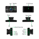 Dash Cam, 4K UHD Front Dash Camera，3'' Car Camera with 170° Wide Angle, WDR, G-Sensor, Parking Mode