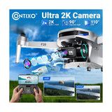 Contixo F28 2K Camera Drone for Adults, GPS Auto Follow, 26 Min Flight Time, ...