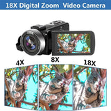 Digital Cameras 4K Professional Camcorder 48MP Camera Wifi Youtube Camera 18X Digital Zoom Camera Digital Webcam for Vlog Video