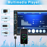 7 in Double Din Car Stereo Radio with Mirrolink Bluetooth Backup Camera