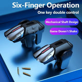 2Pcs 6 Finger Gaming Trigger Latency-Free Control for PUBG Game Physical Buttons Game Controller for Iphone Android Smart Phone