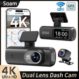Dash Cam 4K+1080P Dual-Channel Dash Car Camera Recorder with GPS Wifi Car DVR 24H Parking Monitor Black Box