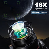 5K Digital Cameras for Photography, 16X Optical Zoom Camera with Wifi & App Control,64Mp Vlogging Camera with 3-Inch Screen