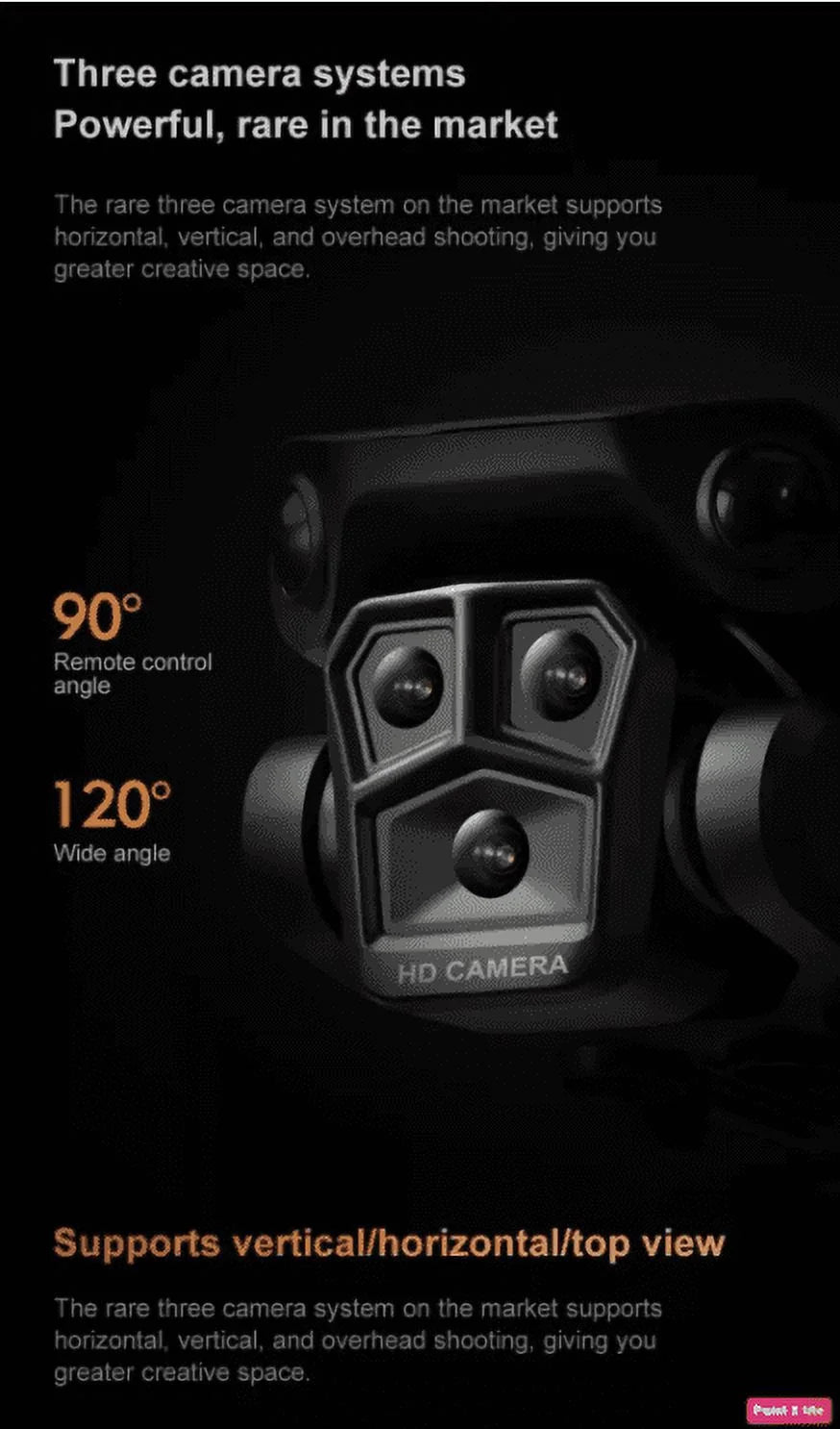 2024 New RC Drone with 4K Ultra HD Triple Camera, Wifi FPV Foldable Quadcopter +4 Battery,
