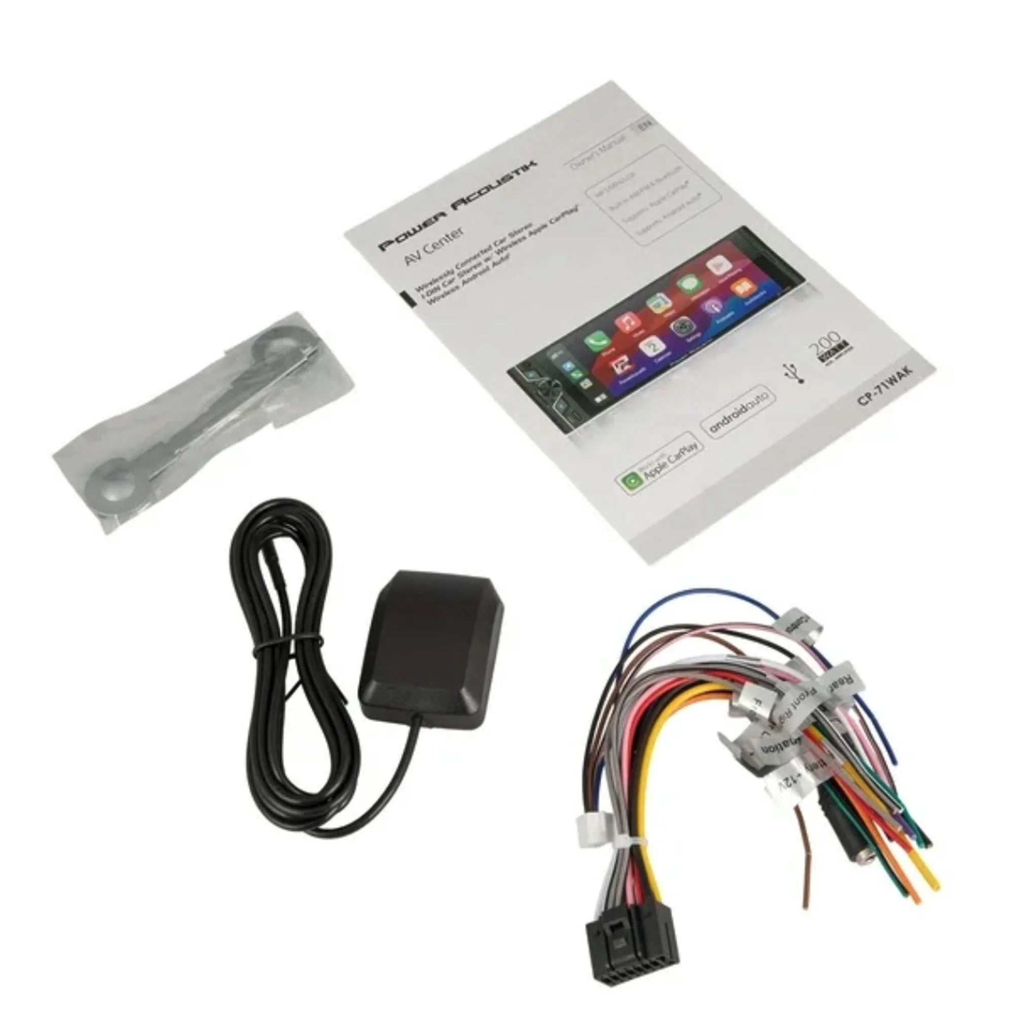 CP-71WA Single DIN 6.5" Color Touchscreen Car Stereo with Bluetooth Connected Apple Carplay + Android Auto