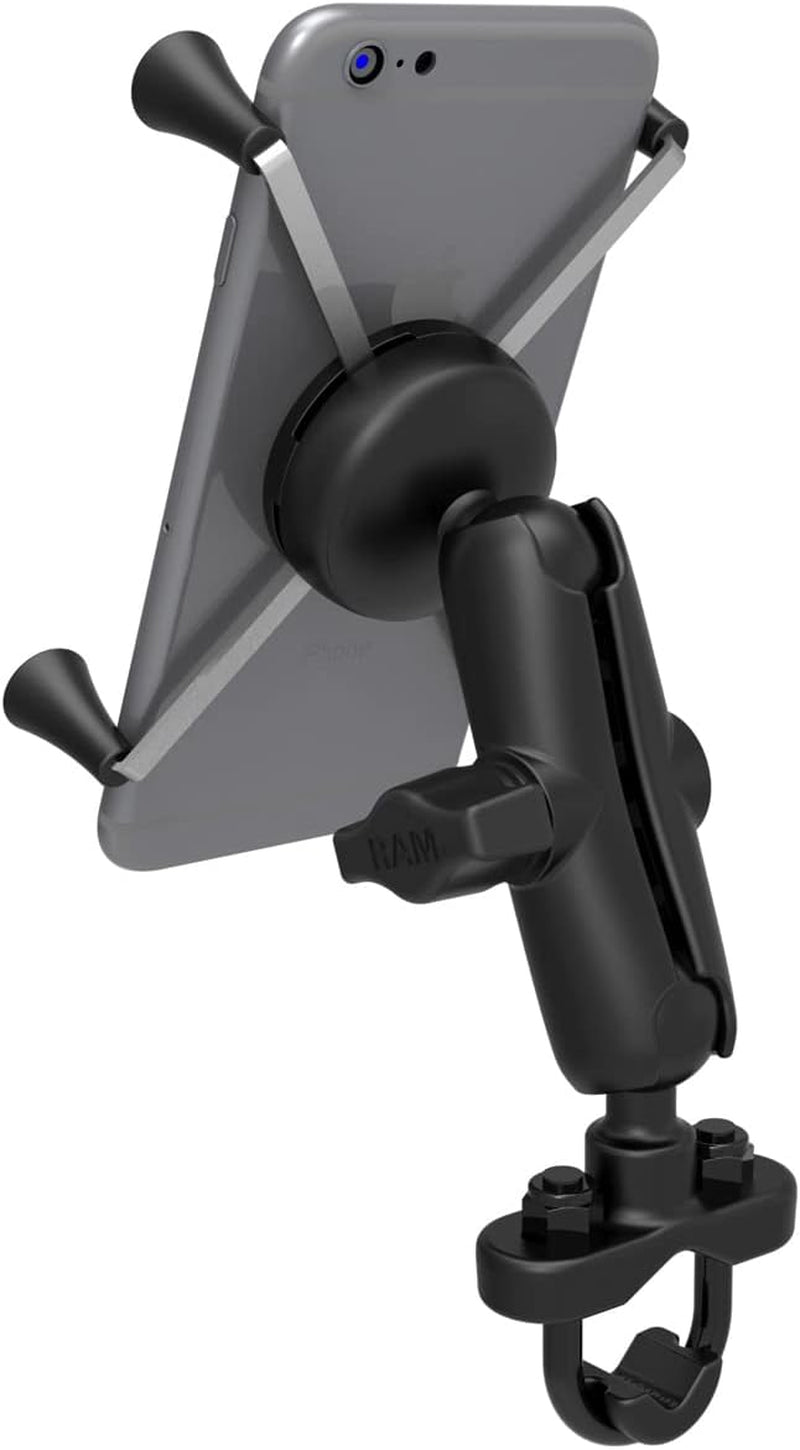 X-Grip Large Motorcycle Phone Mount with Handlebar U-Bolt Base, Medium Arm, Universal Bike & ATV Smartphone Holder RAM-B-149Z-UN10U