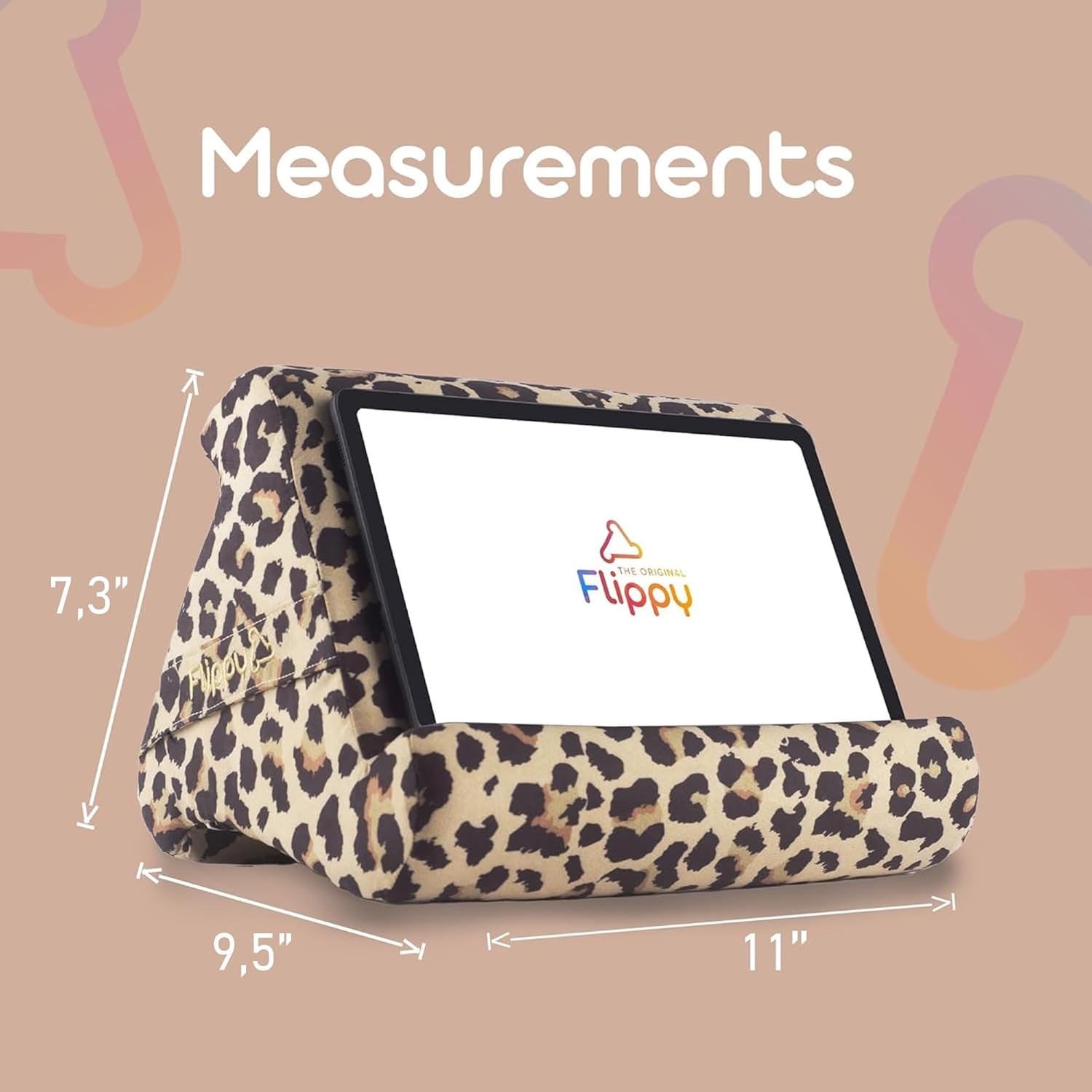 Original Tablet Pillow Stand & Ipad Holder, Gift for Book Lovers & Readers, Multi-Angle Stand with Storage for Lap, Desk & Bed, Compatible with Kindle, Fire, Ipad & Samsung, Def Leopard