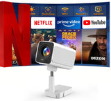[Electric Keystone]  4K Projector with Wifi and Bluetooth, Native 1080P Movie Projector with 50% Zoom, 15000L Mini Projector Compatible with HDMI, USB, Phone