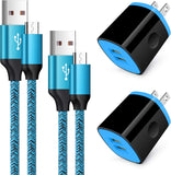 Android Charger Fast Charging, USB Wall Charger Plug Block Adapter with Fast Long Android Phone Charger Micro USB Charger Cable Cord 6Ft for Samsung Galaxy S7 S6 J3 J7 Note 5,Tablet,Kindle Fire
