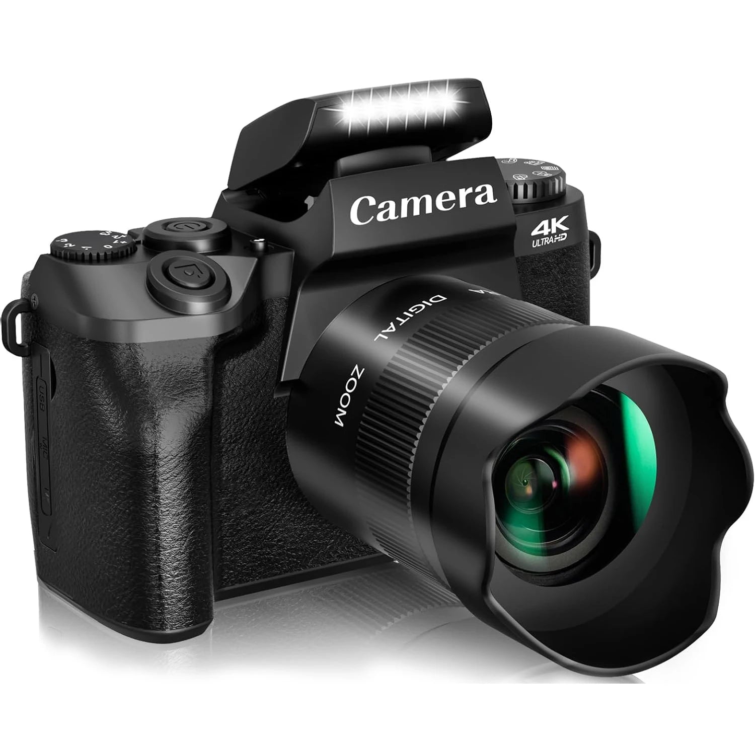 16X Zoom 64MP DSLR HD WIFI Dual Cameras 4.0 Inch Touchscreen 4K Digital Camera for Photography Video Live Streaming Vlogging