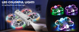 Mini Drone for Kids, Beginner-Friendly Quadcopter with 20 Colorful LED Light Modes, 3D Flips, Headless Mode, Propeller Guards, 2 Rechargeable Batteries