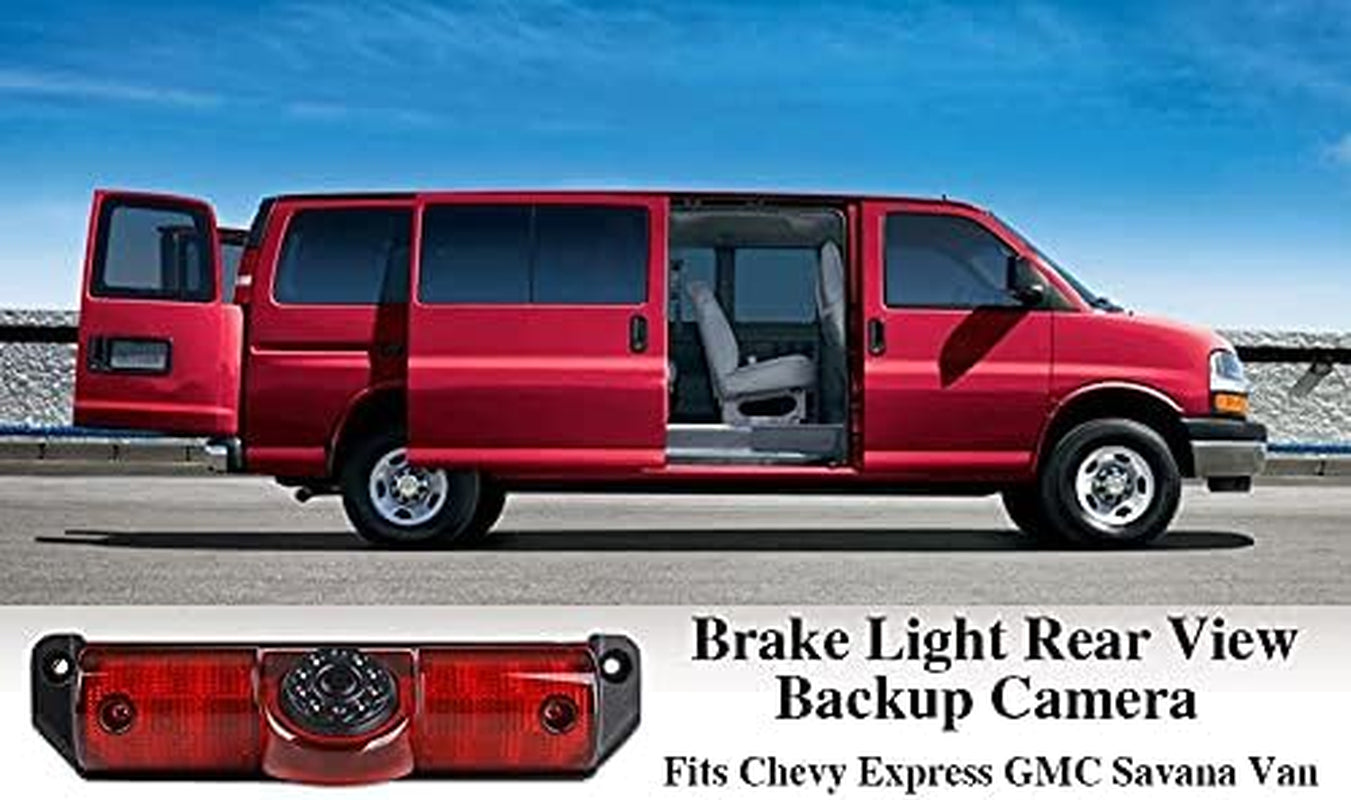 Savana Third Brake Light Placement Camera with Monitor Fit for Express GMC Savana Cargo Van (With Monitor)