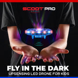 Scoot Pro Aerial Mini Hand Operated UFO Drone – LED Lights, Rechargeable Toy for Kids 8+
