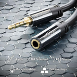 – Headset Extension Cable – 6Ft – Headphone Extension Cord with Break-Proof Metal Plug for Gaming Headsets & Headphones with Microphone, TRRS, 4-Pole, 3.5Mm Male to Female