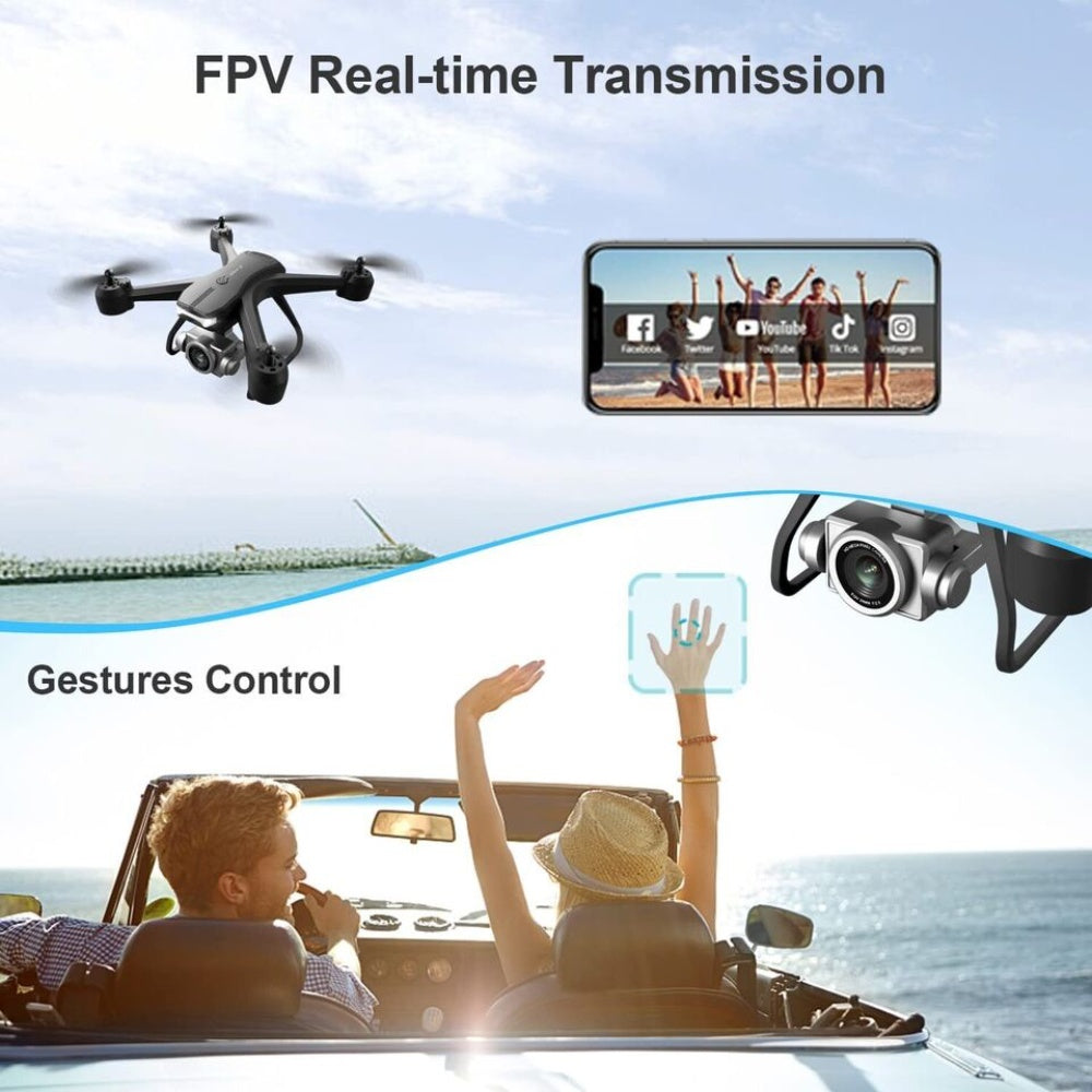 V14 Professional Drone 6K HD Dual Camera Wifi FPV Portable RC Quadcopter 2 Battery,Drones Suitable for Adults & Beginners.Logistics Is Randomly Sent by Ups,Usps,Self-Pickup.