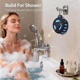 Bluetooth Shower Speaker, Portable Bluetooth Speakers, IP67 Waterproof Wireless Speaker with LED Light, Floating, 2000Mah, True Wireless Stereo for Kayak, Beach, Gifts for Unisex -Black