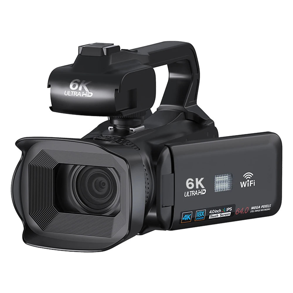 Full 4K Professional Video Camera 64MP Wifi Camcorder Digital Cameras Streaming Camera Auto Focus Camcorders 4.0"Touch
