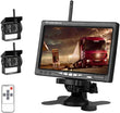 2Pcs Wireless Vehicle Backup Cameras plus 7" Monitor Parking Assistance System for Rv/Suv/Van/Pickup/Truck/Trailer Rear/Side/Front View System Switchable