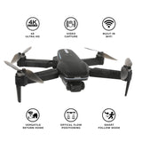 Sky Flow 4K Aerial Camera Drone Image Stabilization & Carrying Case, Black