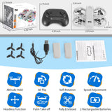 Mini Drone for Kids, Beginner-Friendly Quadcopter with 20 Colorful LED Light Modes, 3D Flips, Headless Mode, Propeller Guards, 2 Rechargeable Batteries
