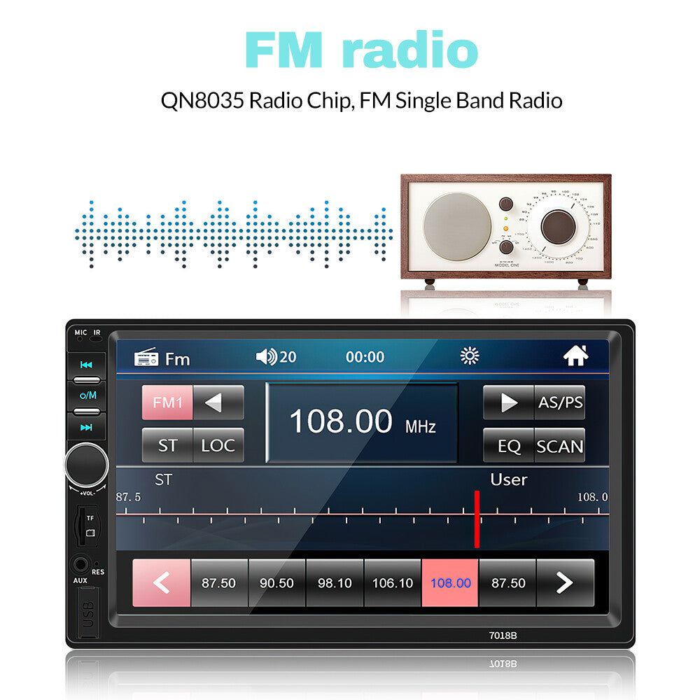 7" Radio Estereo De Pantalla Para Coche Carro Tactil Doble Din Android Bluetooth