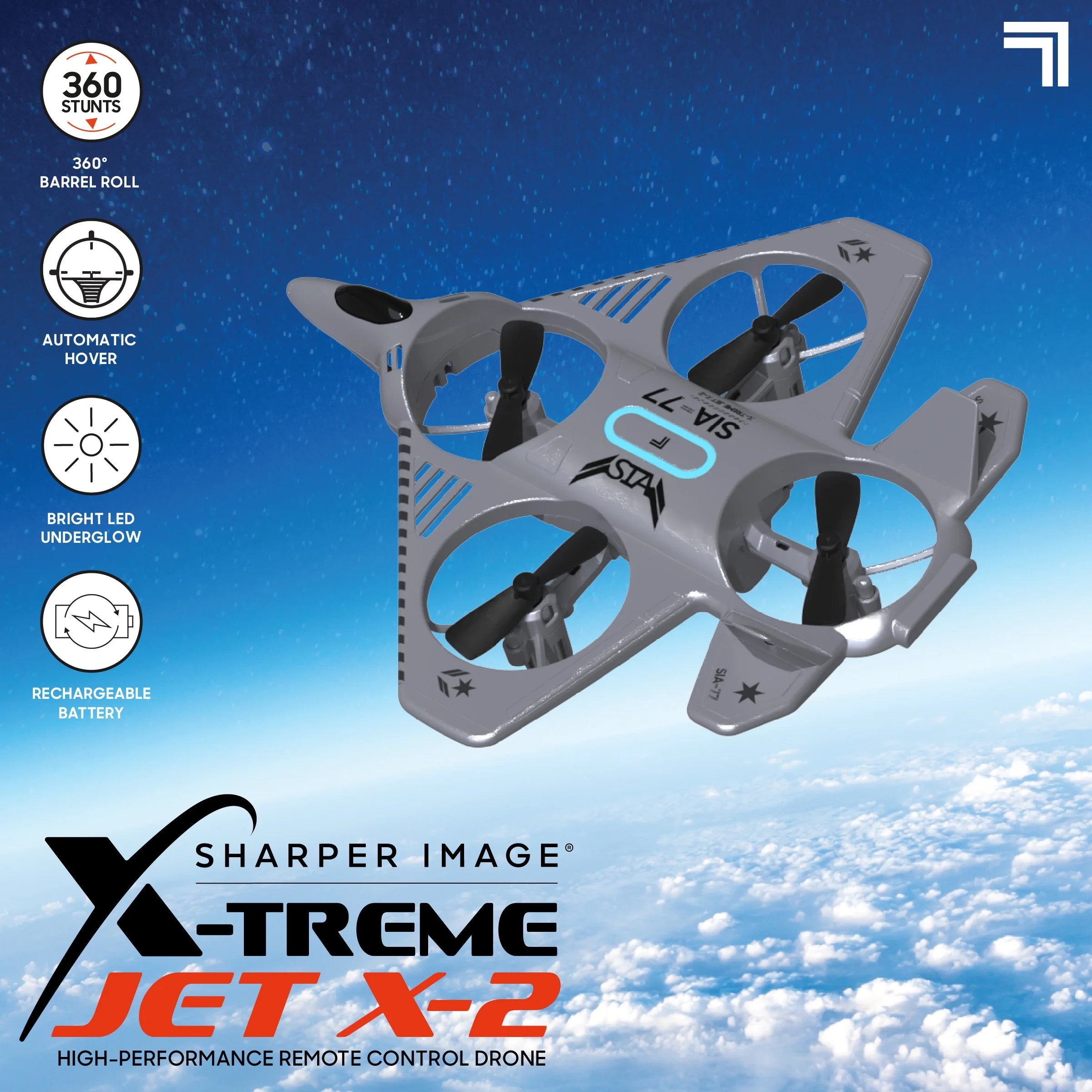 Extreme Jet High-Performance Remote Control Drone with 2.4 Ghz Long Range Wireless Control, Grey