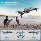 V8 with 1080P HD Camera for Adults and Kids for Adults and Children FPV RC Quadcopter with LED Lights and Optical Flow Sensor, 2 Batteries, Black