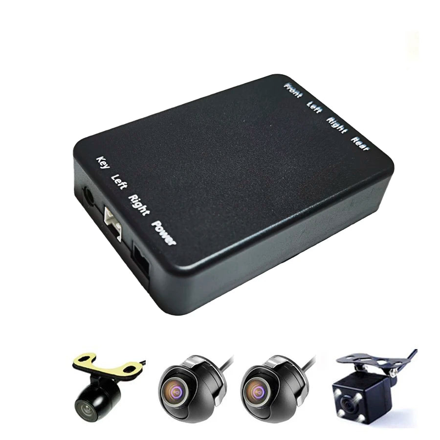 AHD CVBS Car Multiple Cameras Image Switch Control Box 2/4 Cameras for Front/Rear/Left/Right View Parking Camera System Video