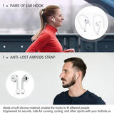 KHTONE Airpods Case, 12 in 1 Silicone Airpods Accessories Set Protective Cover, Compatible with Apple Airpods Charging Case,Watch Band Airpods Holder/Ear Hooks/Keychain//Carrying Box