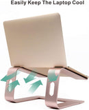 Laptop Stand, Ergonomic Aluminum Laptop Mount Computer Stand, Detachable Laptop Riser，Notebook Holder Stand All 10-17.3" Laptops(Rose Gold)