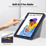 Case for Samsung Galaxy Tab S6 Lite 10.4 Inch 2024/2022/2020 with S Pen Holder, Multi-Angle Viewing Soft TPU Back Cover with Pocket Auto Wake/Sleep,Denim Indigo