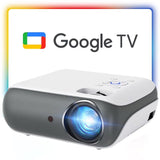 Official Licensed Google TV Smart Projector, 4K Projector with Wifi & Bluetooth, Dolby Sound, Auto Focus & Keystone, Built-In Streaming Apps, 400 ANSI Movie Projector for Indoor & Outdoor