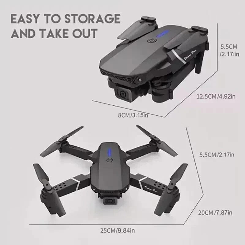 2025 New RC Drone with 4K HD Dual Camera Wifi FPV Foldable Quadcopter +4 Battery