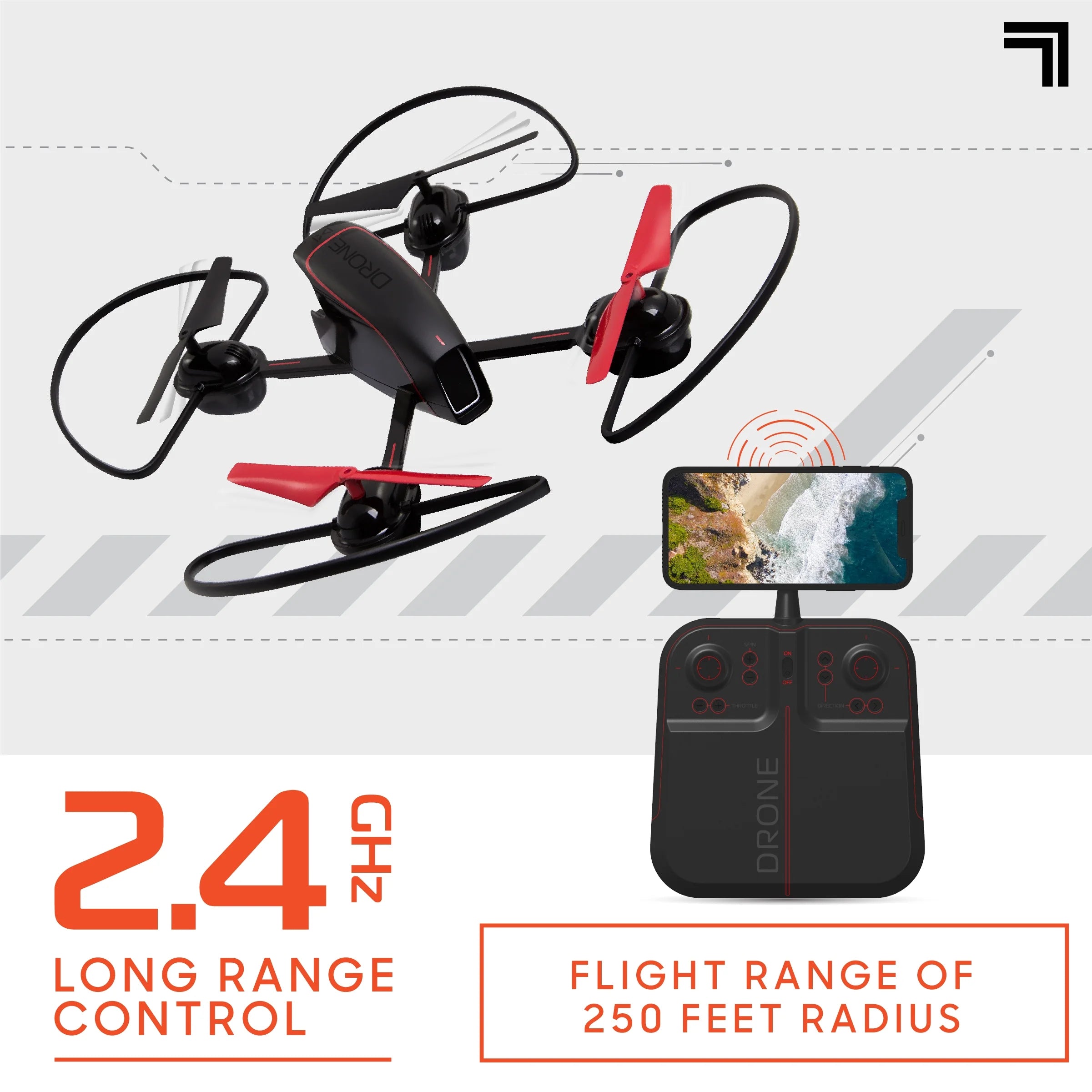Mach X 10" Drone with Streaming Camera and Auto-Orientation Control