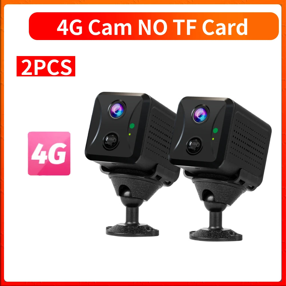 2PCS  5MP Mini Camera 4G/Wifi Security Camera 2400Mah Indoor Home Surveillance Cam PIR Human Motion Auto Tracking Ubox