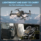 Drone with 4K Camera VR, FPV Drone Quadcopter with Brushless Motor, Headless Mode, Optical Flow, Altitude Hold, Foldable Mini Drone for Adults/Kids, Black
