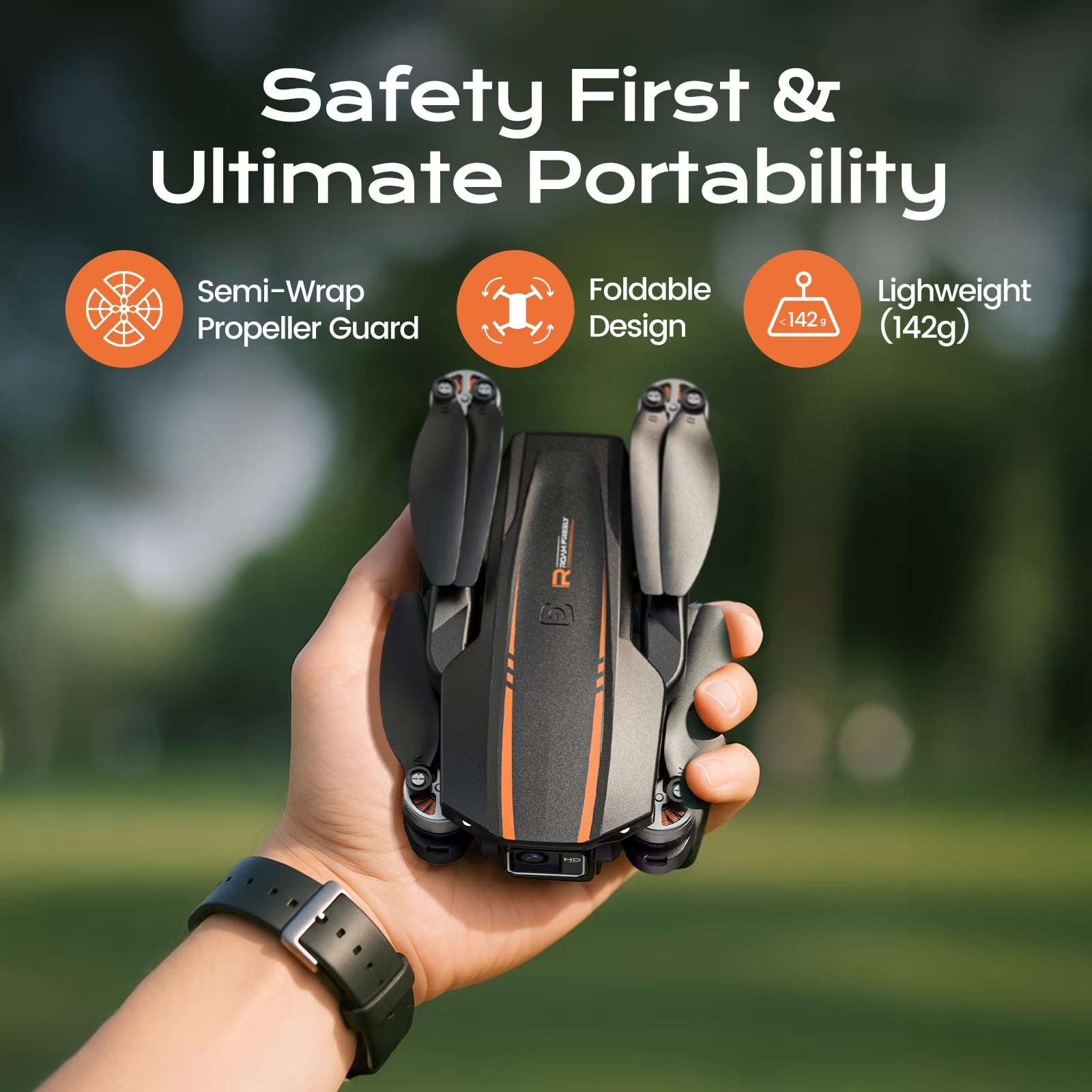 H31 Drone with Camera for Kids and Adults, 3 Speed Adjustment, Optical Flow Positioning, 2 Batteries, Black