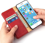 Wallet Case for Iphone SE 2020,For Iphone 7,Iphone 8 Case,Premium Magnetic Wallet PU Leather with Stand Card Holders Folio Flip Cover for Iphone 7/Iphone 8/Iphone SE 2020-Red