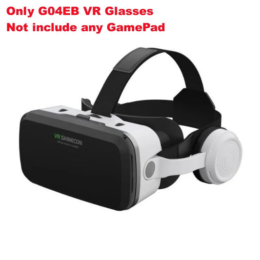 G04EB VR Glasses 3D Virtual Reality Glasses Google Cardboard Box Stereo Mic Headset Helmet for 5.5-7.2" Phone,Support Joystick