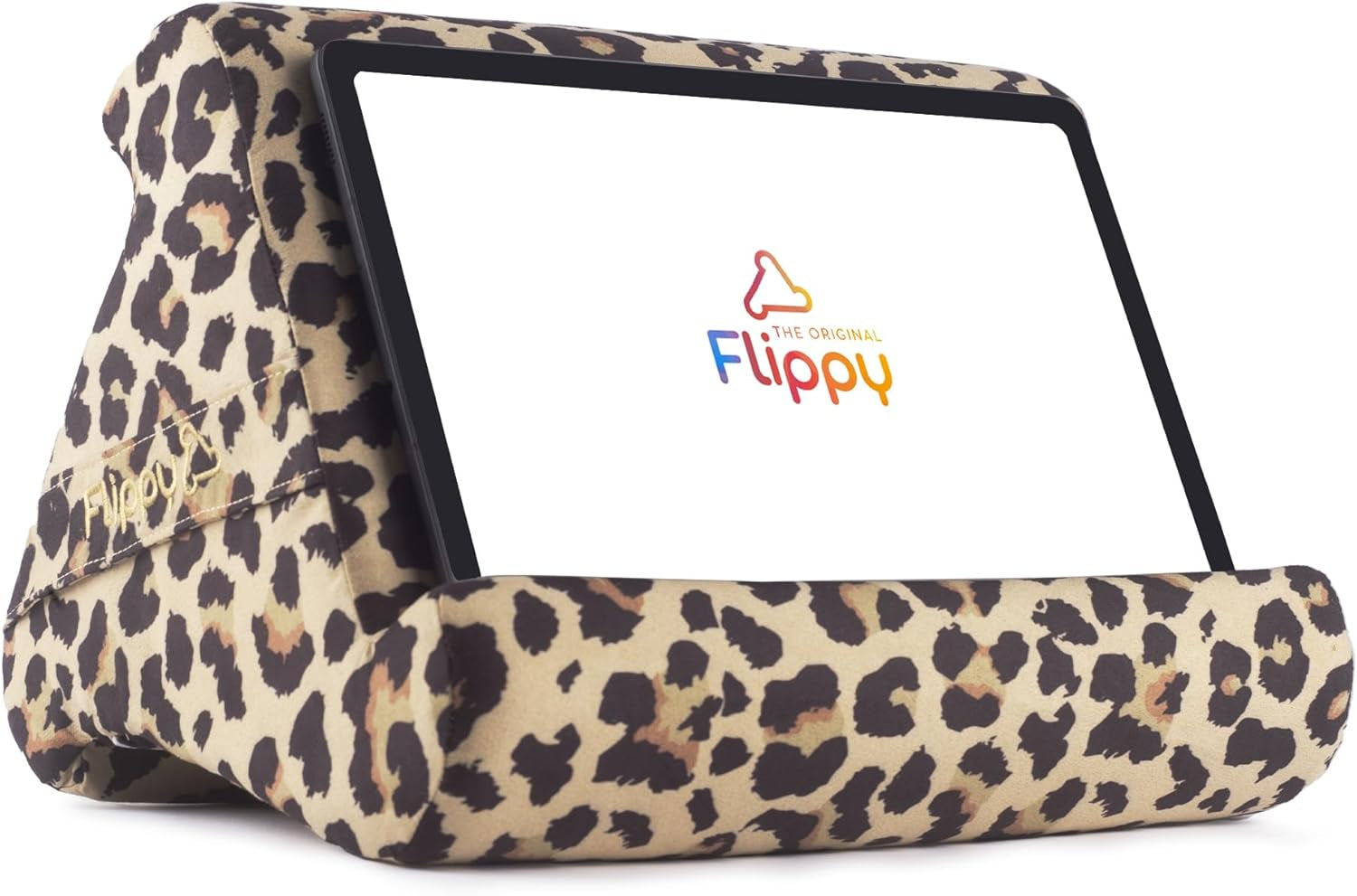 Original Tablet Pillow Stand & Ipad Holder, Gift for Book Lovers & Readers, Multi-Angle Stand with Storage for Lap, Desk & Bed, Compatible with Kindle, Fire, Ipad & Samsung, Def Leopard