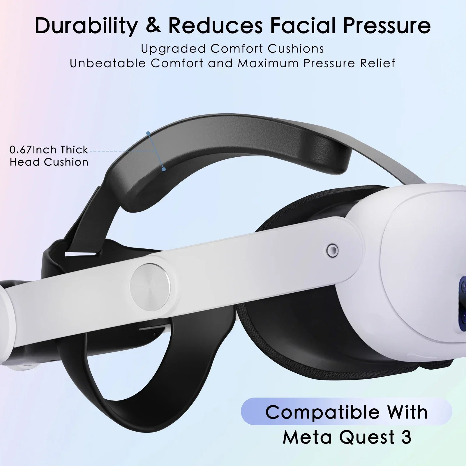 Head Strap 10000Mah Battery for Meta Quest 3/Quest 3S VR Headset Elite Strap Replacement Improve Comfort PD18W Fast Charging