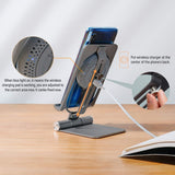 For Samsung S21 Ultra Wireless Charger Stand 15W/7.5W  Aluminum 2 in 1 Wireless Charging Station Dock Pad for Iphone 12 Pro Max/11 Pro Mas/Xs Max for Samsung S21 Note 20 Ultra (Grey)