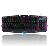 J10 Tricolor Backlight Wired Gaming Keyboard Set Colorful Luminous Gaming Mouse Keyboard Russian Keyboard