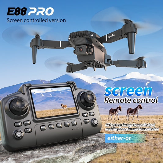 Drone 2026 4K HD Dual Camera Wifi FPV RC Foldable Quadcopter Remote with Screen