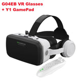 G04EB VR Glasses 3D Virtual Reality Glasses Google Cardboard Box Stereo Mic Headset Helmet for 5.5-7.2" Phone,Support Joystick